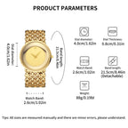 YaLaLuSi Full Gold Hollow Chain Ladies Watch Minimal Rhinestone Dot Dial Luxury Quartz Wristwatch Elegant Women  Gift