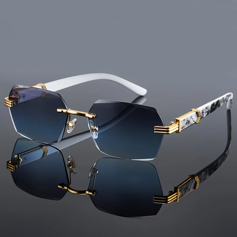 Fashion Rimless Sunglasses Populare Frameless Classic Small Square Shades