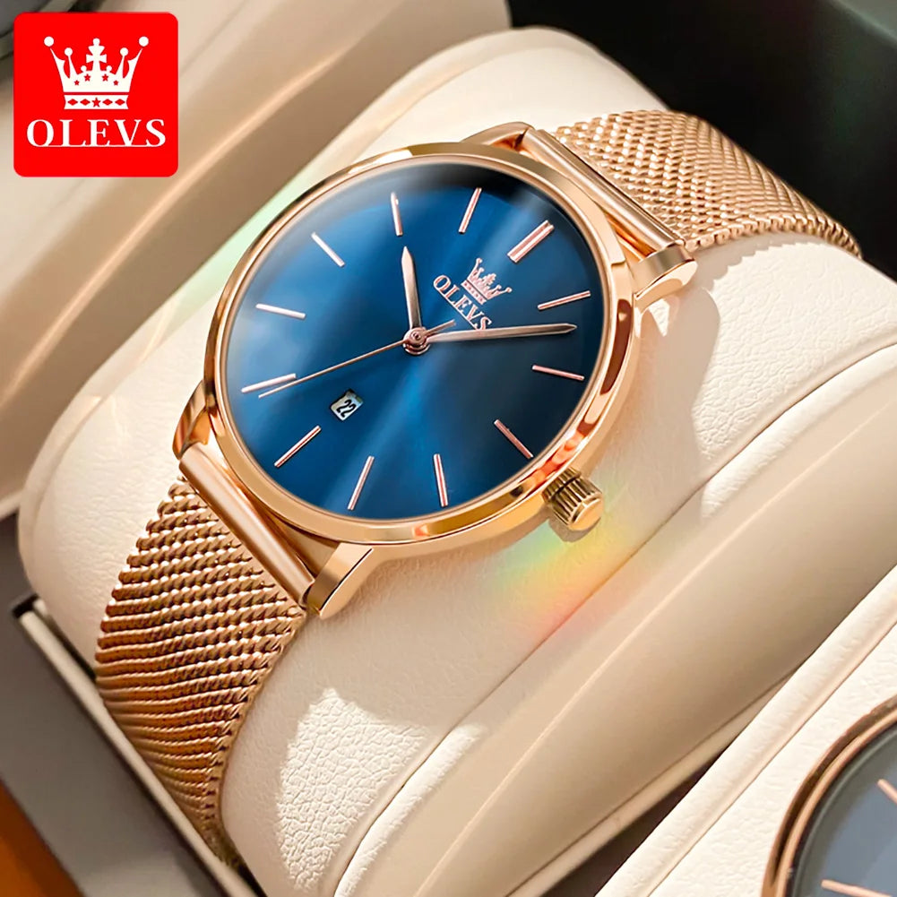 OLEVS 5869 Women Watch Fashion Simple Ultra Thin 6.5mm Quartz Women's Watch Top Brand Calendar Waterproof Women Luxury Watch mbzr