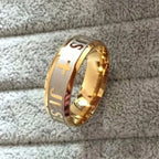 1pc Large Size 8mm 316 Titanium Steel 18K Silver Plated Gold Plated Jesus Cross Letter Bible Wedding Ring