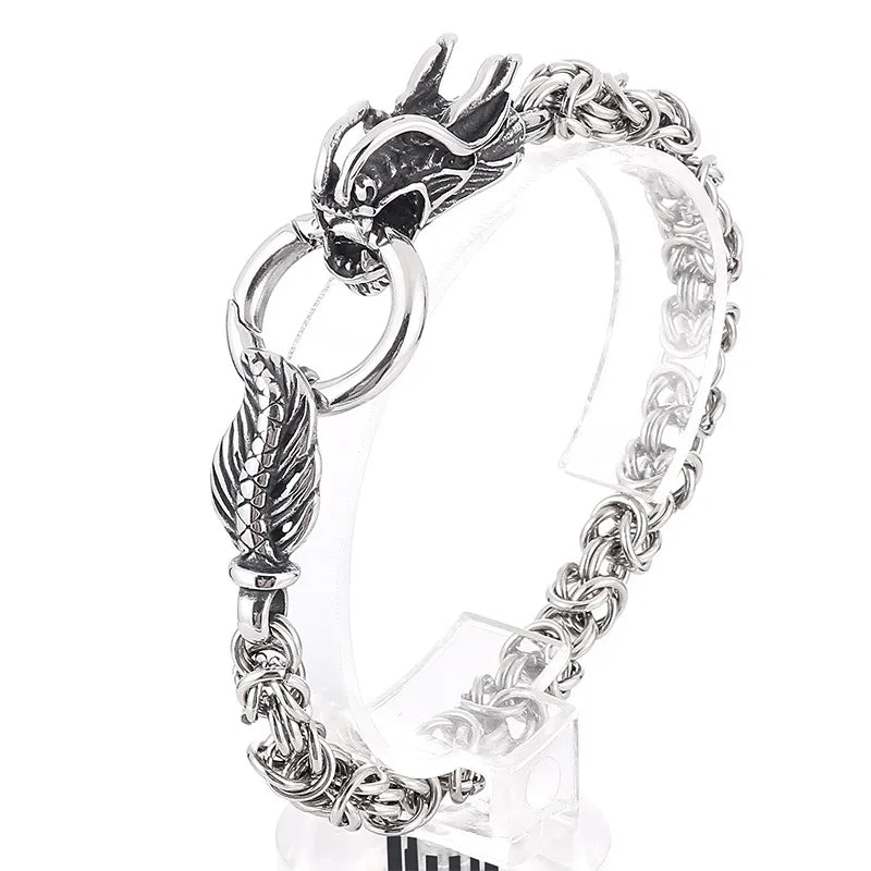 New 316L Stainless Steel Hip Hop Skull Wolf Head Dragon Bracelet Jewelry