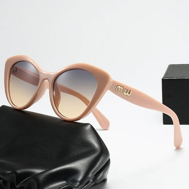 Luxury Eyewear Gradient Anti-reflective Light Vintage Cat Eyes Sunglasses UV400 mbzr