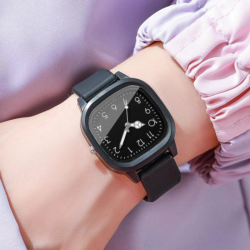1/3/10PCS Fashion Silicone Band Women Quartz Watches Set Casual Arabic Dial Wristwatch for Girls Clock Reloj Hombre（Without Box） mbzr