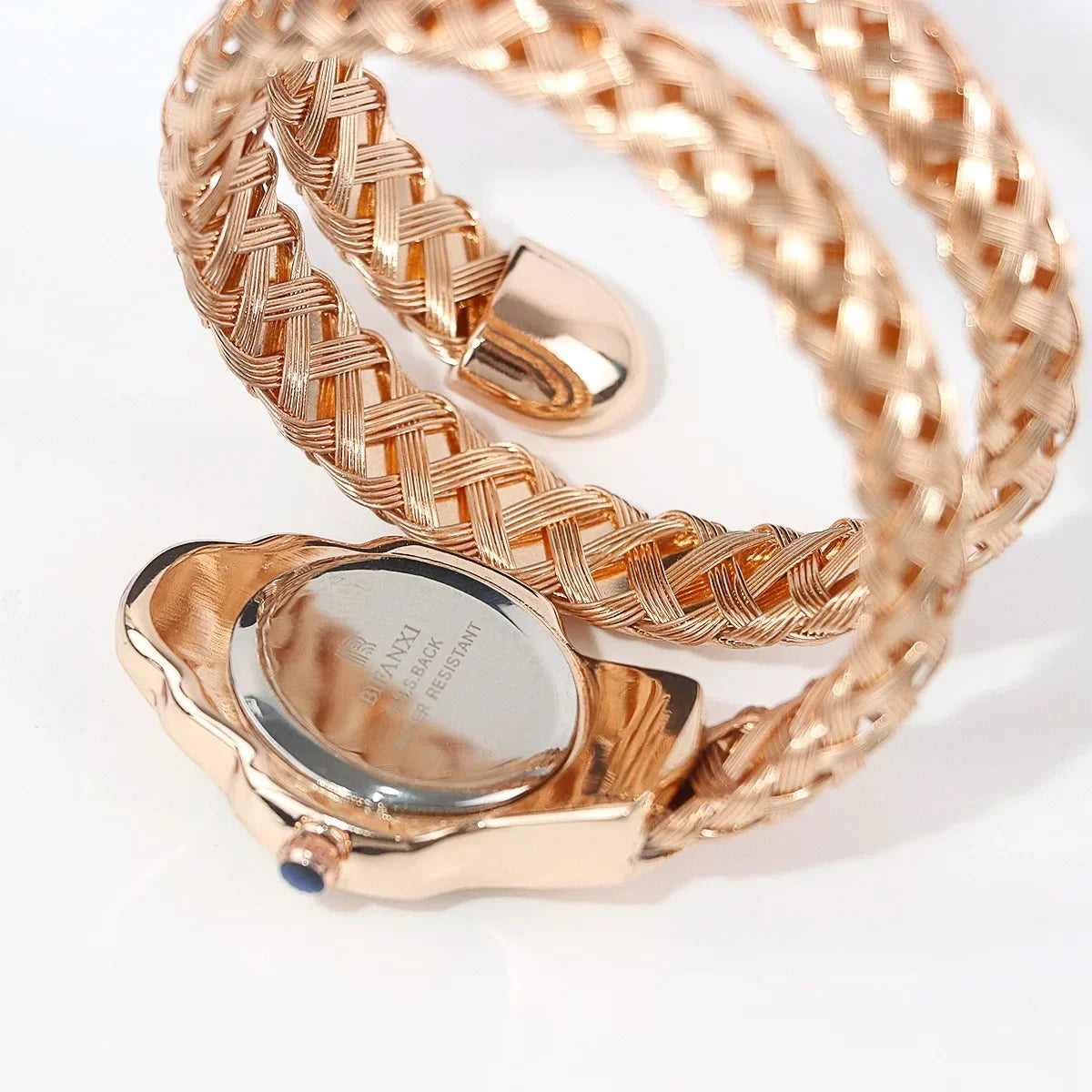 Fashion Diamond BIFANXI New Quartz Watch Women Unique Snake Shape European American Bracelet Watches Wire Braided Lady Wristatch
