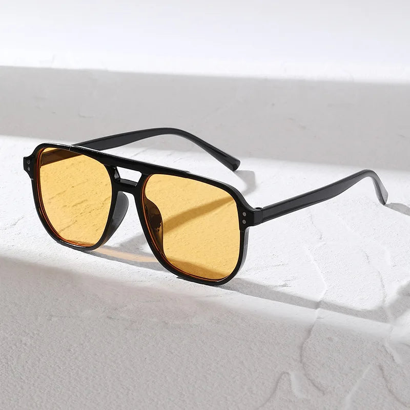 2026 New Retro Double Beam Sunglasses Fashion Trendy Outdoor UV Protection Sunscreen Sunglasses For Women And Men Daily Commuting Travel Wear