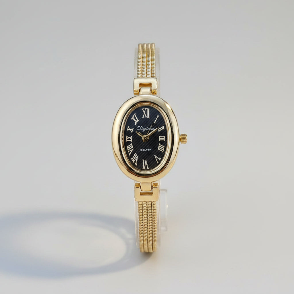 Elegant Tassel-Strapped Oval Watch: A Dainty Vintage Treasure for Women mbzr