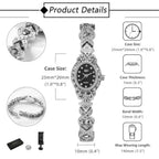 Women's Silver Wrist Watches: Rhinestones Analog Quartz Oval Bracelet Watches Bling Wristwatch mbzr
