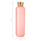 1000ML Bottle With Time Marker Motivational Reusable Fitness Sports Outdoors Travel Cycling Leakproof BPA Free Frosted Bottle mbzr