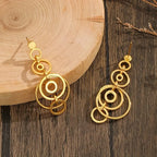 New Geometric Gold Color Hoops Hollow Earrings For Women Fashion Jewelry