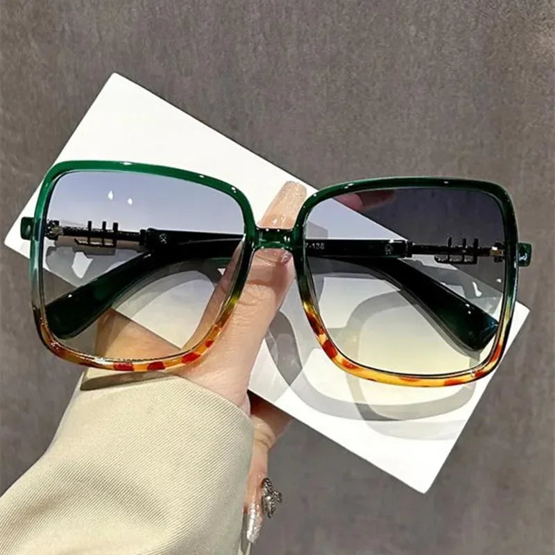 2026 Vintage Square Women's Sunglasses Luxury Designer Sun Glasses Classic Eyeglasses Lady UV400 Big Frame Mirror Oculos De Sol