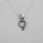 Retro-Style 925 Sterling Silver Necklace – Vintage Dragon Pendant with Red CZ Eyes, Neutral Series Guardian Beast Jewelry mbzr