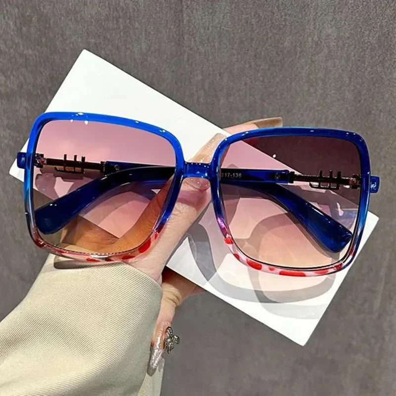 2026 Vintage Square Women's Sunglasses Luxury Designer Sun Glasses Classic Eyeglasses Lady UV400 Big Frame Mirror Oculos De Sol