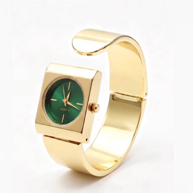 1Pcs Women's Green Dial Alloy Strap Vintage Fashion Classic Fashion Details Quartz Watch For Business Party Holiday