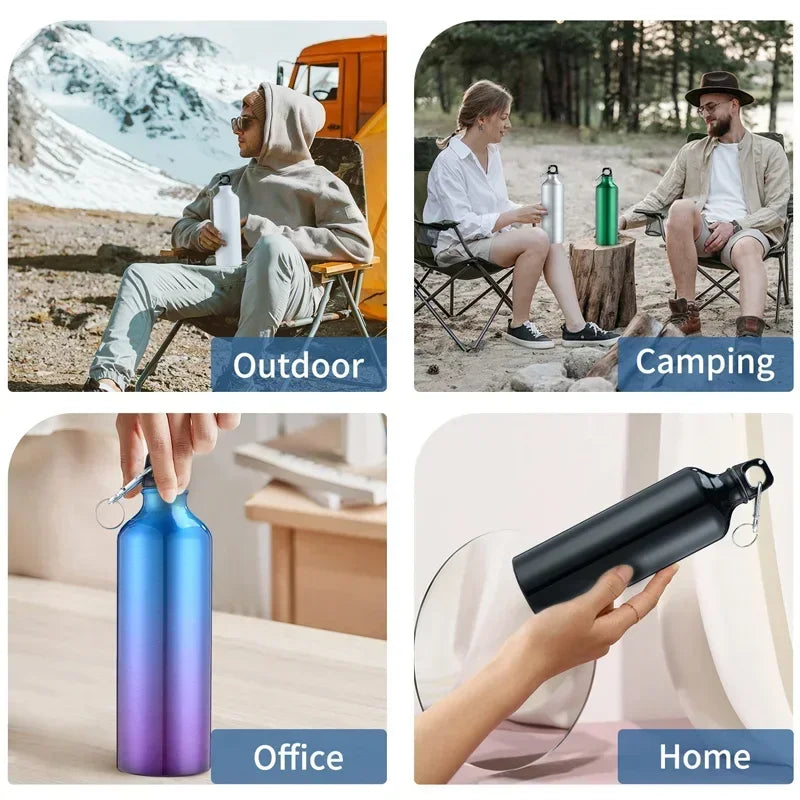 500/750mL Aluminum Outdoor Bike Sports Water Bottle Drinking Kettle Drinking Cup Leakproof Water Jug for Travel Running Camping mbzr