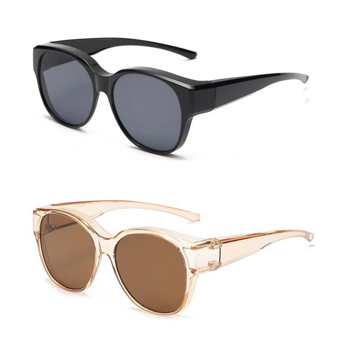 2PC Lightweight Oversized Over Glasses Sunglasses for Women Men Square Fit Over Polarized Sun Glasses UV400 T04