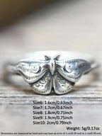 Gothic Dark Punk Moth Ring, Vintage Women's Party Creative Design Ring, Unique Personality Jewelry, Retro Style Accessory, Dark Aesthetic Rings, Statement Rings, Metal Rings