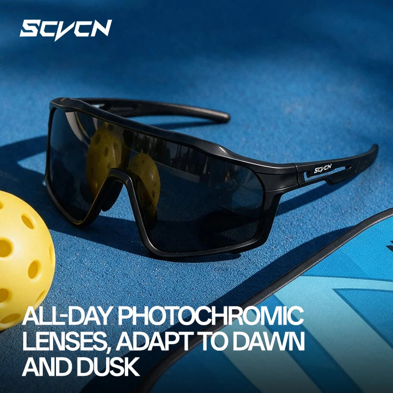 SCVCN New UV400 Outdoor Cycling Sunglasses Pickball Sports Glasses Men Women Ultralight Hiking Glasses MTB Bicycle Glasses HD Running Drving Goggles