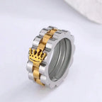 1pc Minimalist Golden Crown Stainless Steel Ring