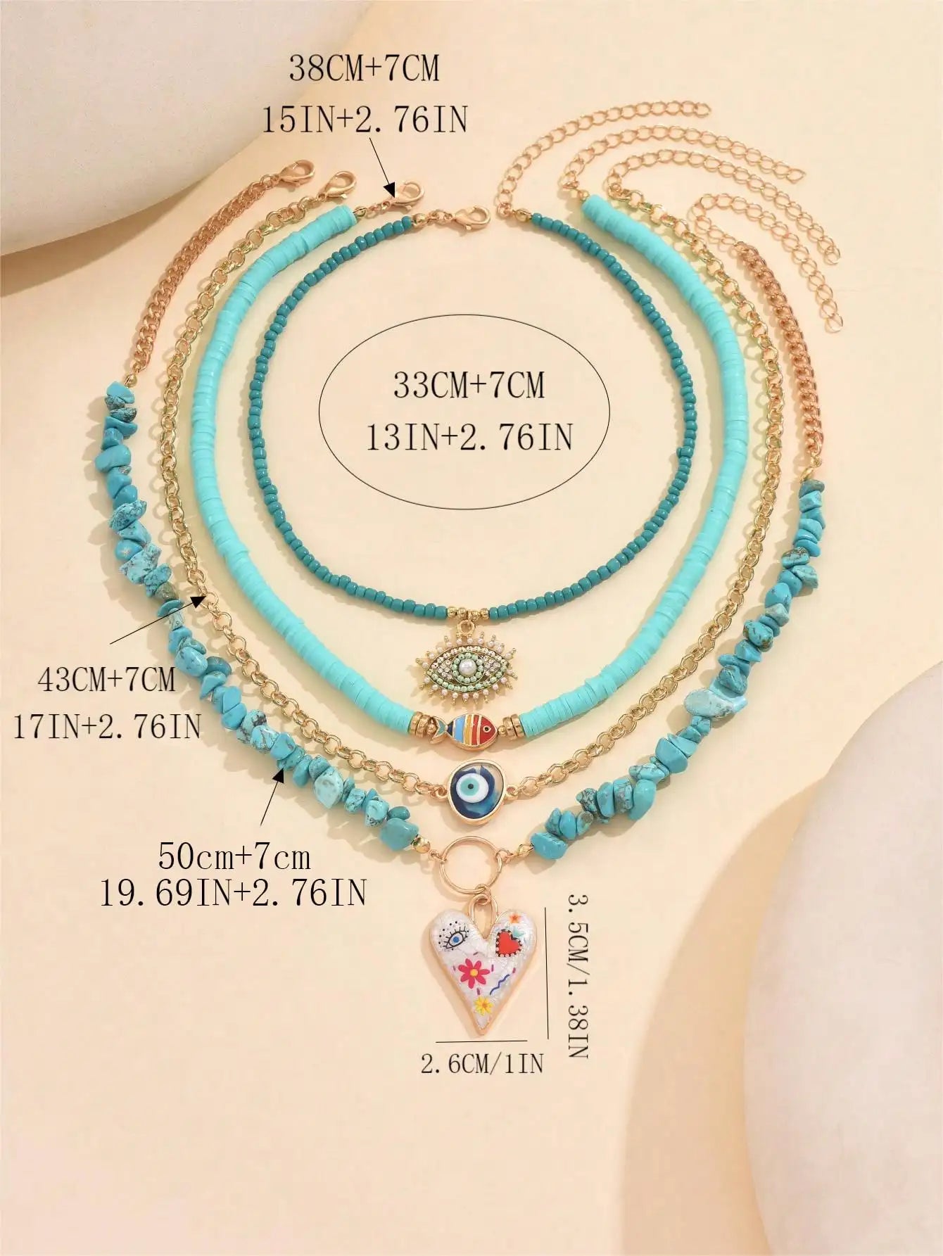 5pcs/Set Simple Braided Bead Chain Necklaces, Gold Tone, Layered Pendant Necklace Set For Women Daily And Party Wear mbzr
