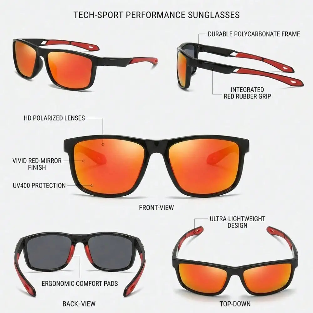 Men's Polarized Tinted Sport Sunglasses for Cycling
