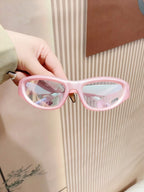 1pc Women's Pink Y2K Style Sports Fashion Glasses, Suitable For Beach, Music Festival, Pink Glasses For Summer Beach Vacation,Outdoor,Travel mbzr