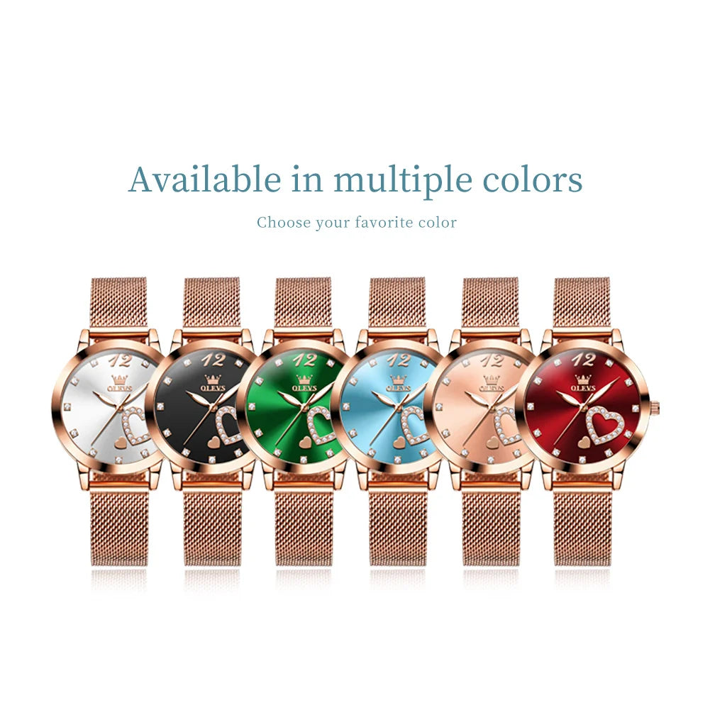 OLEVS 5189 Light Luxury Style Women Quartz Movement Watch Luminous Function 30m Waterproof Milanese Steel Strip Brand Wristwatch mbzr