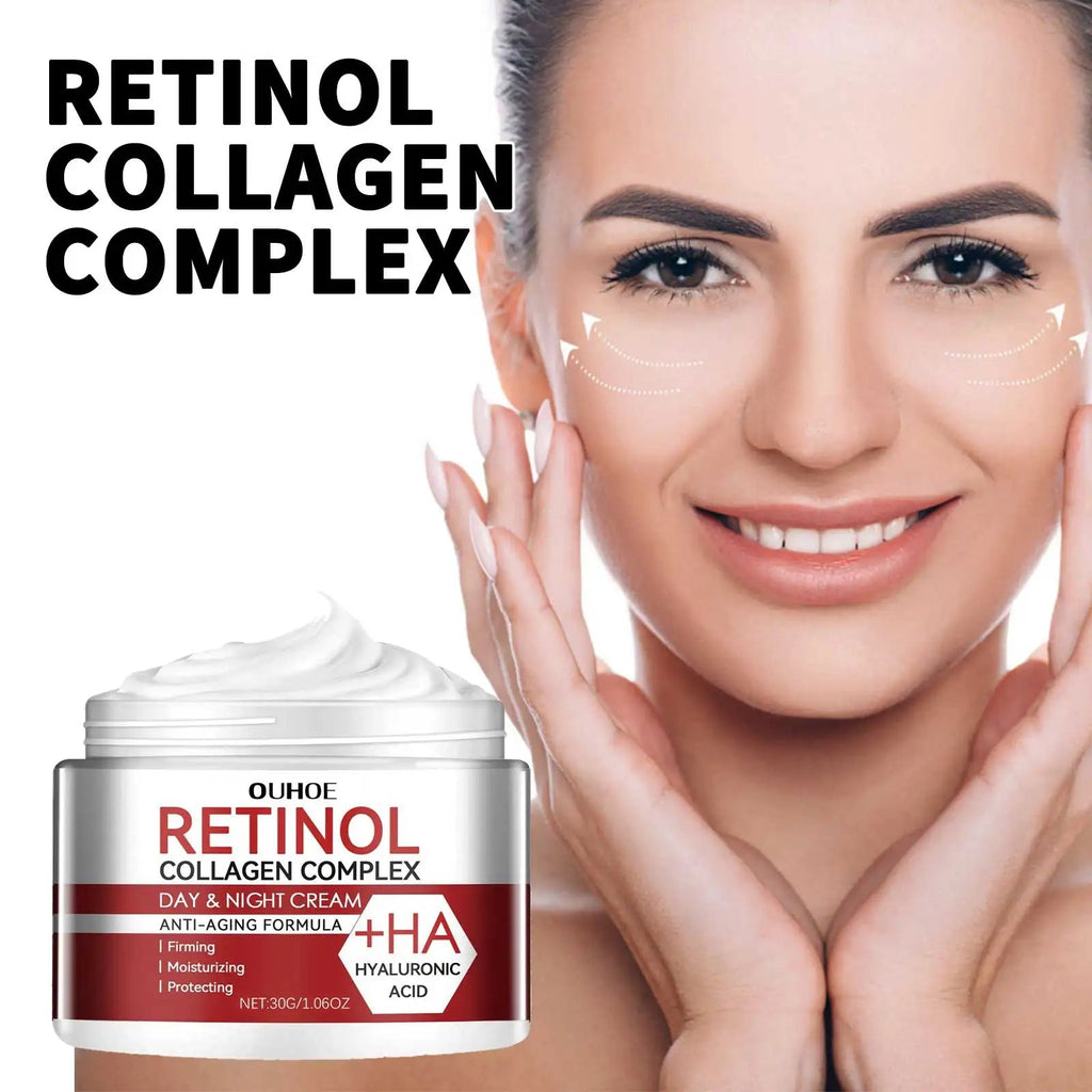 Retinol Collagen Face cream Complex Day Night Cream Hyaluronic acid Reduce fine lines dark circles moisturize firm pores mbzr