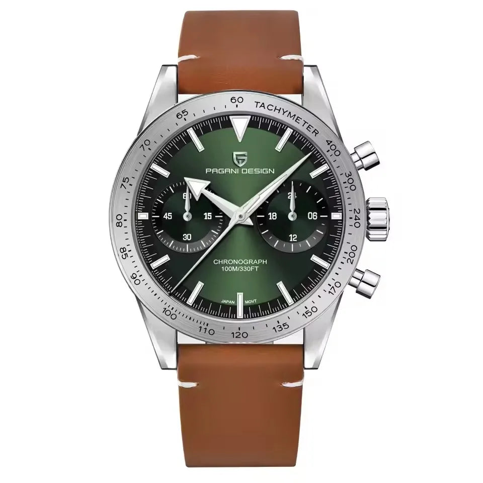 PAGANI DESIGN Retro Luxury Quartz Men Watch Japan Movt 316L All Steel Chronograph Sapphire Mirror Luminous Waterproof Man Watch