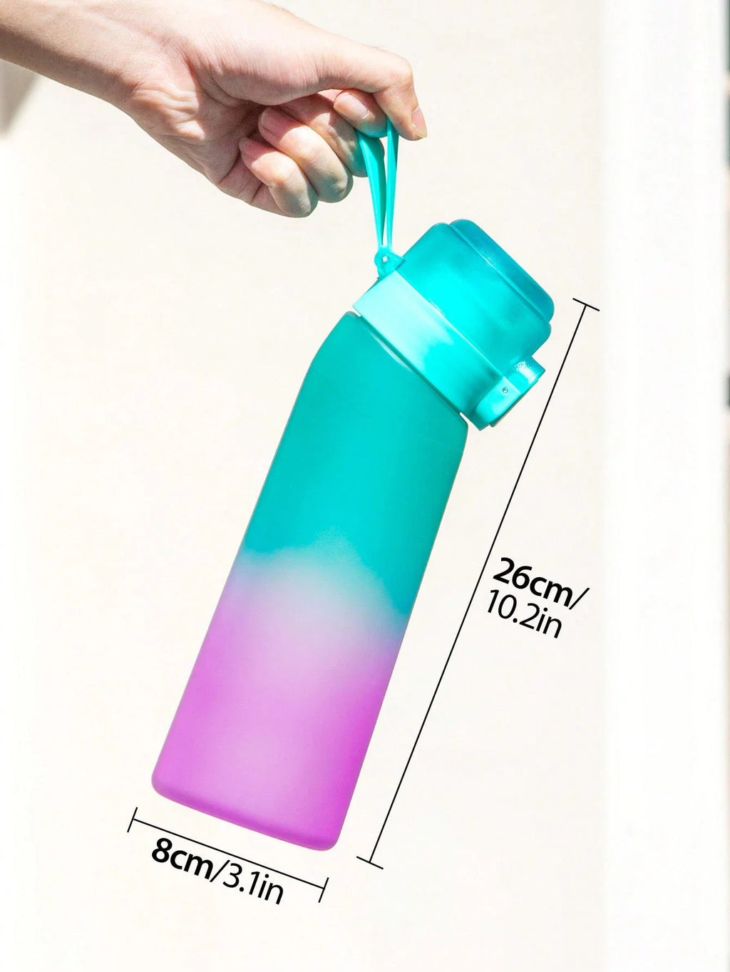 1pc Gradient Air Water Bottle With 1PC Random Bear Shape Scented Flavor Pods Drinks Bottles Outdoor 0 Sugar 0 Calorie Water Cup mbzr