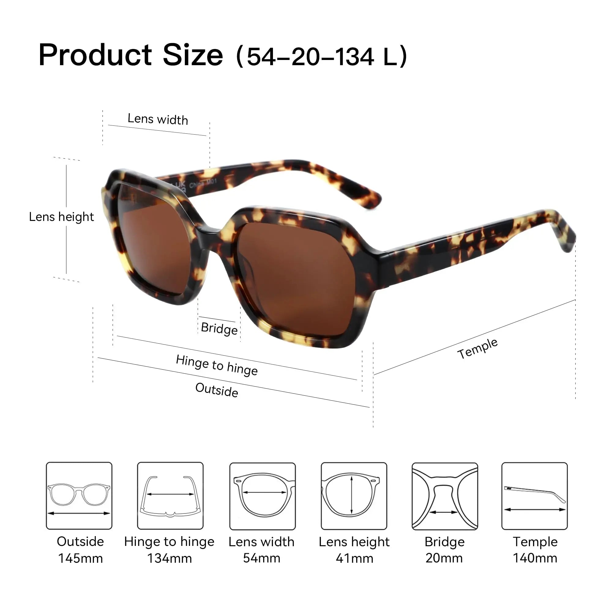 ZENOTTIC  Hexagon Handmade Acetate For Women Prescription Sunglasses Polarized UV400 TAC Lenses Retro Eyewear