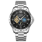 1Pcs Men's Black Dial Alloy Strap Vintage Fashion Classic Fashion Details Quartz Watch For Business Party Holiday