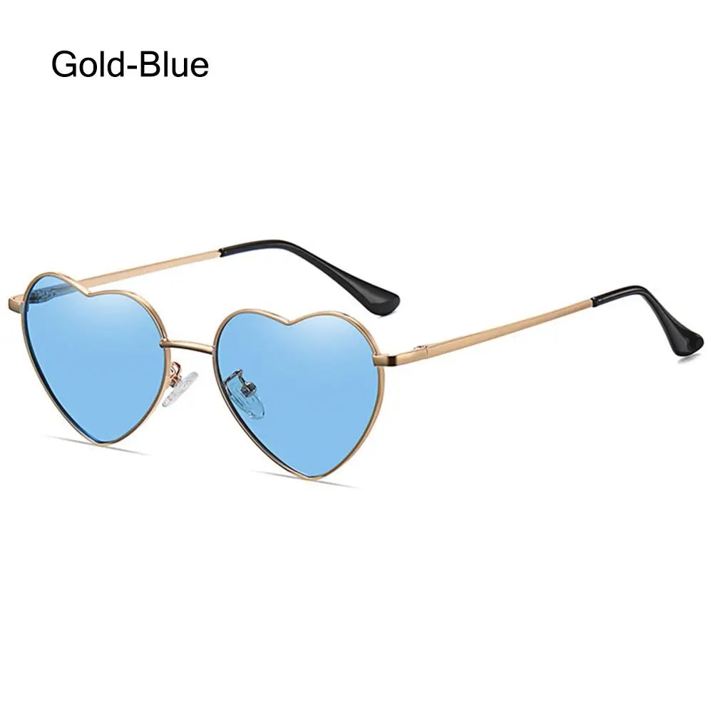 Trendy Heart-Shaped Glasses Women Heart Sunglasses Vintage Metal Frame Polarized Sun Glasses UV400 Eyewear