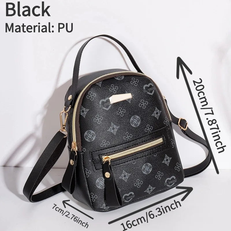 Women's Floral PU Leather Fashion Backpack & School Bag