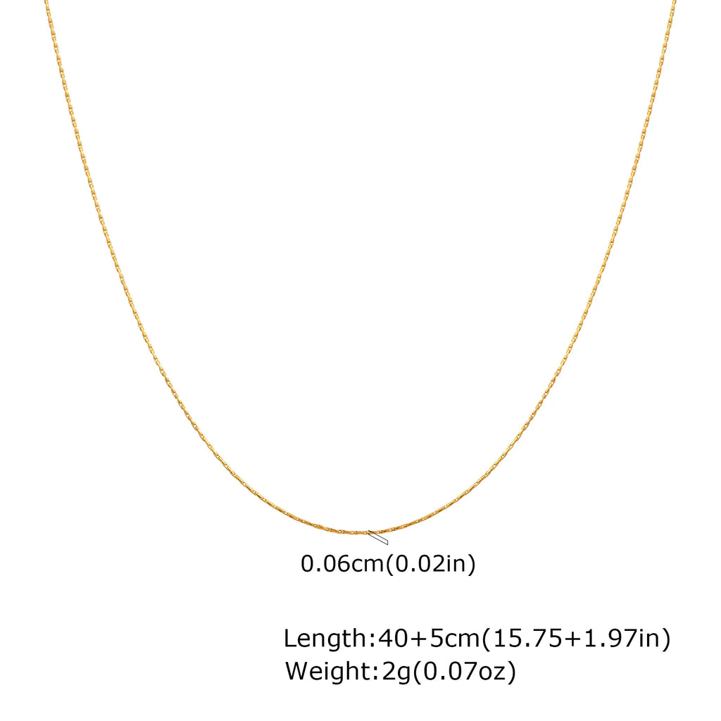 Vnox Simple Fashion Stainless Steel Chain Necklace For Women Girls Gold Plated Lightweight Choker Trendy Jewelry Party Gift