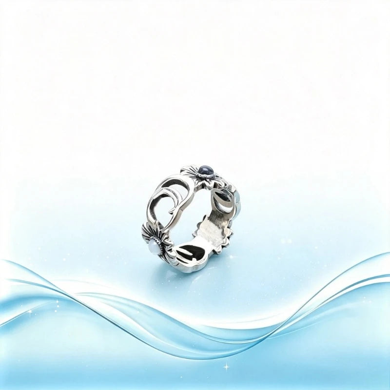 Elegant Double Circle Geometric Ring Gold Tone Stainless Steel Women Finger Ring Daily Wear Accessories