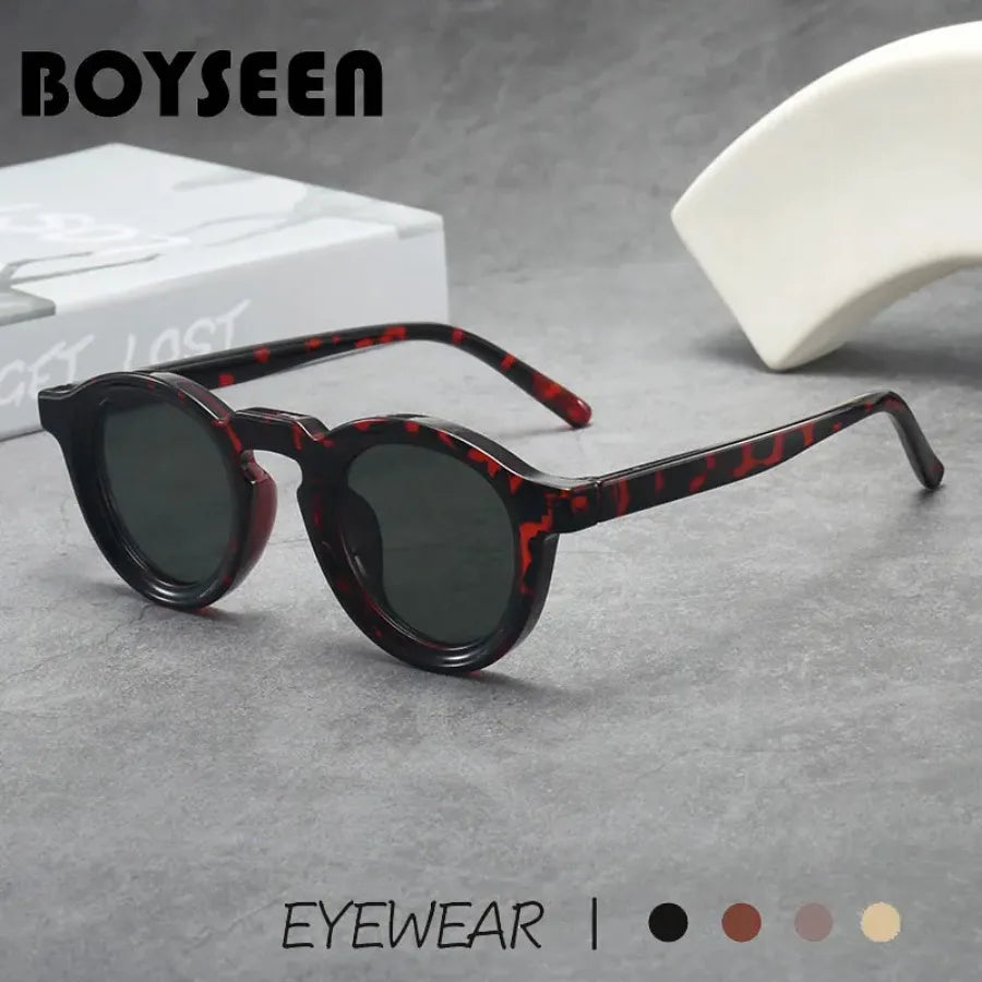 2025 Retro Thick Framed Oval Sunglasses For Men American Style Gray Eyewear Retro Leopard Print Glasses UV400 Prescription
