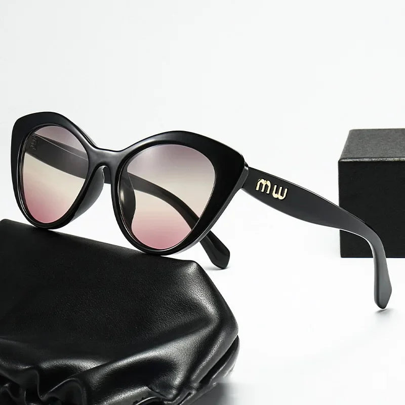 Luxury Eyewear Gradient Anti-reflective Light Vintage Cat Eyes Sunglasses UV400 mbzr
