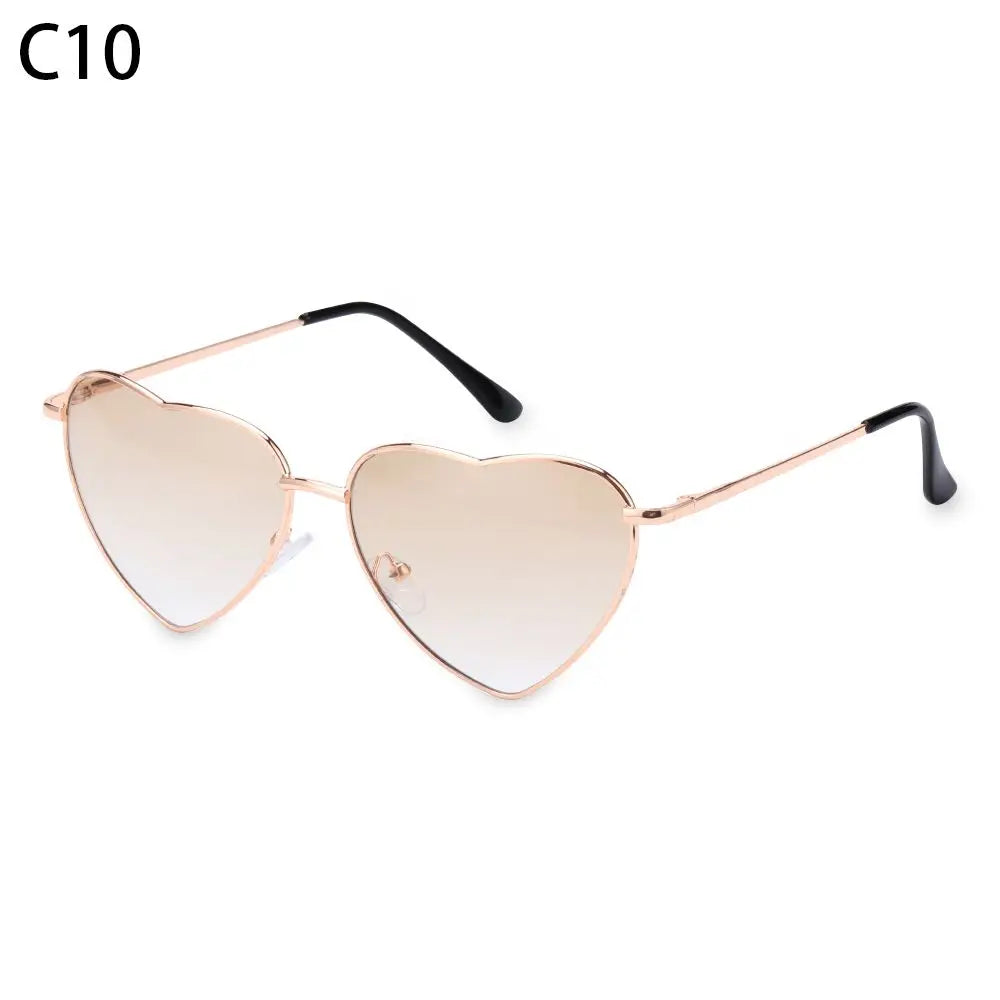 Trendy Heart-Shaped Glasses Women Heart Sunglasses Vintage Metal Frame Polarized Sun Glasses UV400 Eyewear