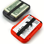 metal wallet wallet, RFID block minimalist wallet men's ultra thin aluminum clip pocket cash credit card holder mbzr