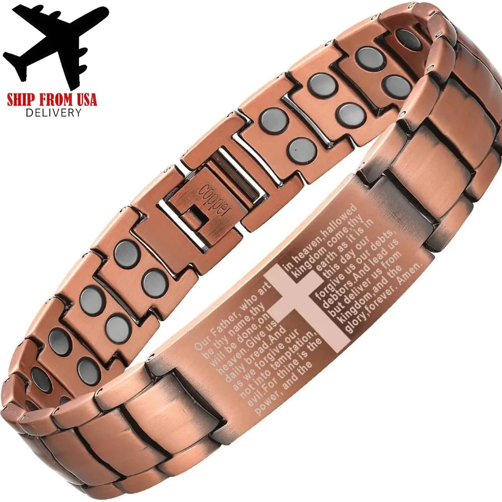 Men's Copper Magnetic Watch Chain, Super Strong Cross Watch Chain, Men's Copper Watch Chain Magnetic Watch Chain 99.99% Pure Copper Watch Chain , Suitable for Fathers, Partners, Christmas, Spring Festival/friends, Birthdays,