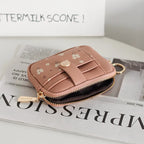 New printed zipper coin purse, Korean version, PU leather soft surface, folding coins, multi-functional folding short wallet, da mbzr