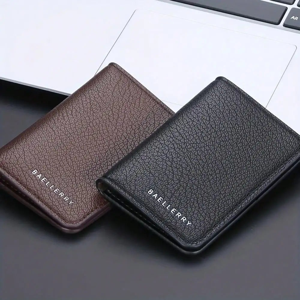 Mens Minimalist Slim Wallet - Pu Leather Credit Card Holder Bag Front Pocket Purse - For Men - Perfect Gift For Birthday & Travel