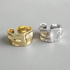A Vintage Baroque-Style Open-Ended Irregular Ring Women, A Wide-Band Stainless Steel Accessory, A Women, Suitable Vacation/Daily/Holiday Wear SZJF