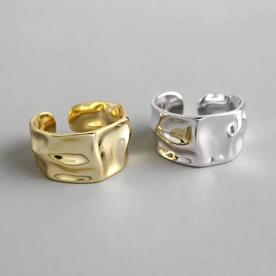 A Vintage Baroque-Style Open-Ended Irregular Ring Women, A Wide-Band Stainless Steel Accessory, A Women, Suitable Vacation/Daily/Holiday Wear SZJF