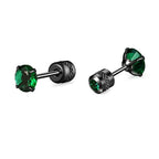 Glamorous Stainless Steel & Zircon Stud Earrings for Men – Hypoallergenic 5-Pairs Set, Durable & Versatile