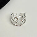 Sam Panda Silver Adjustable Open Chain Ring Unisex Fine Jewelry
