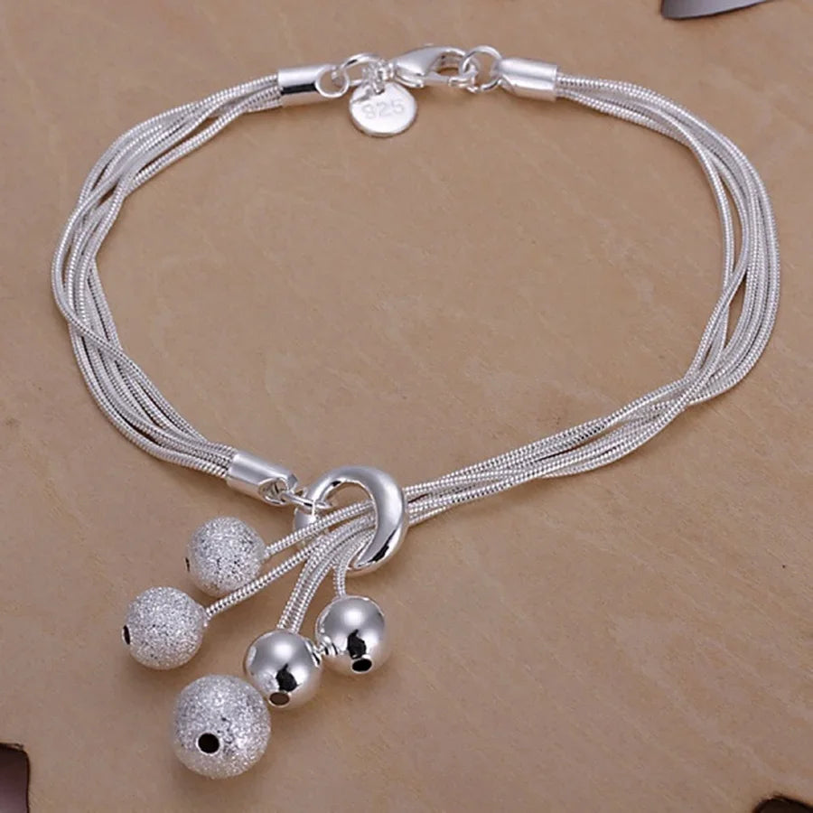 Fine 925 Sterling Silver Noble Nice Chain Solid Bracelet for Women Men Charms Party Gift Wedding Fashion Jewelry Hot Model mbzr