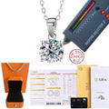 Fashion New S925 Sterling Silver Moissanite Pendant for Women Collarbone Chain 1-3 Carats Four Claw Simple Necklace Wholesale