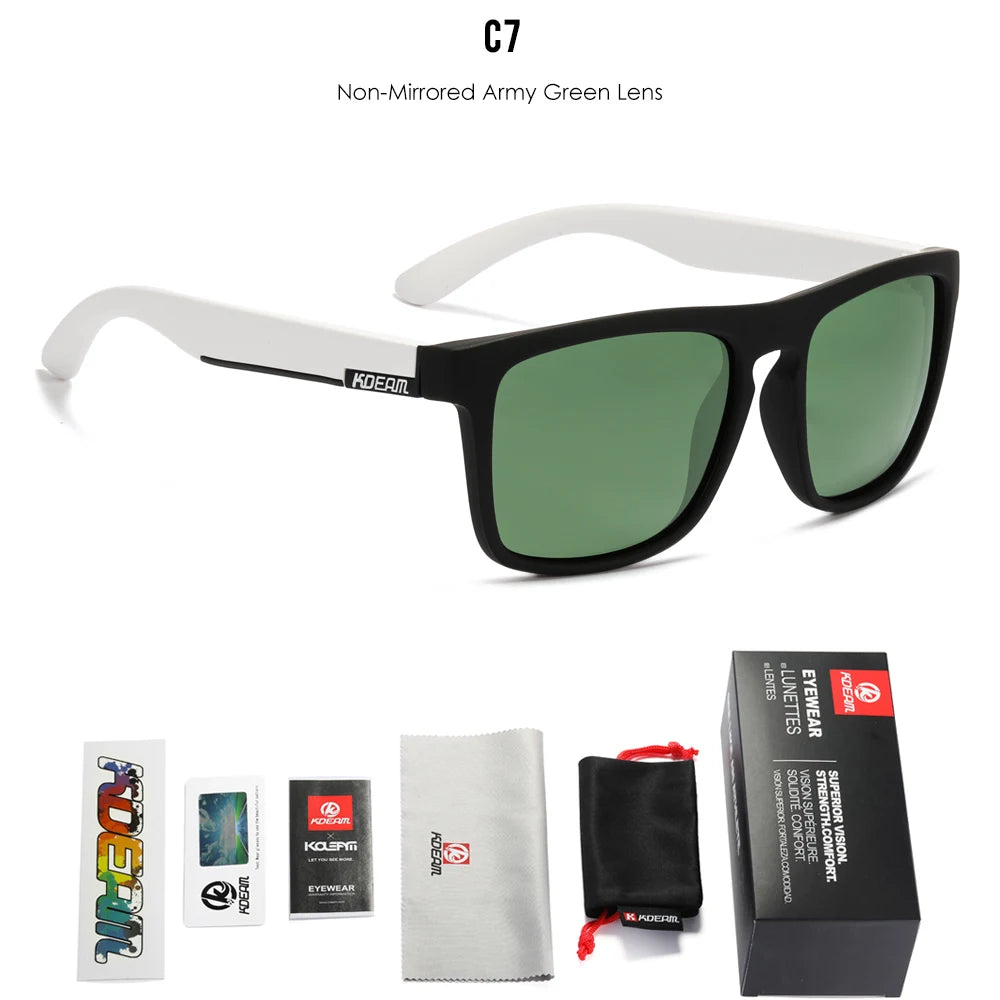 KDEAM Legend Square Sunglasses Polarized Lens Unisex for Outdoors with Brand Box