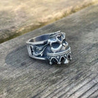 Bold Statement Skull Ring For Men - Solid Steel Vintage Design, Gothic Motorcycle & Punk Rock Jewelry